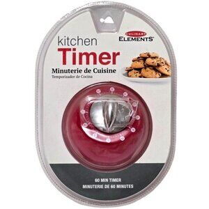 60 Minute Red Kitchen Timer by Culinary Elements (New Sealed Package)